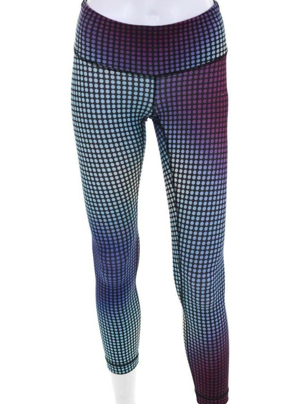 Lululemon Wunder Under Pant III Cosmic Dot White Multi BLack Polka Ombre Blue 6